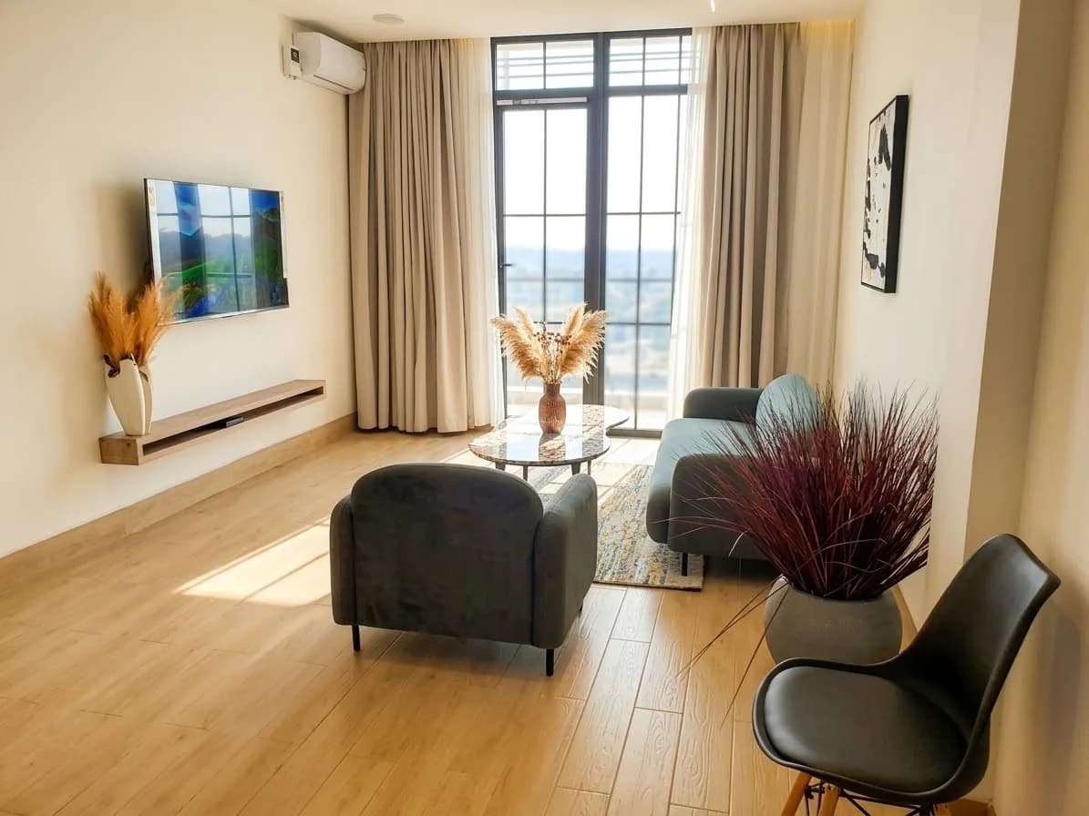 HMK Living lounge overlooking Lake Victoria near the resort dining venues, Kigo Kampala